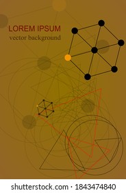Abstract image in A4 format, geometric shapes, circles and triangles. Vector background for presentations, scientific reports, and book covers.