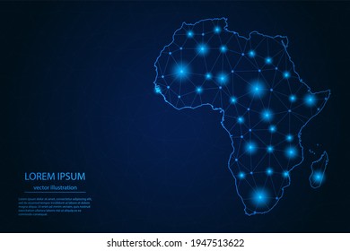 Abstract Image Africa Map Blue Glow Stock Vector (Royalty Free ...