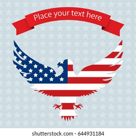 Abstract image of the American flag with an eagle