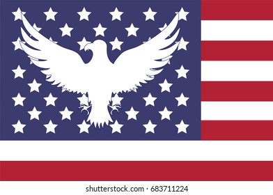 Abstract image of the American flag. Abstract eagle