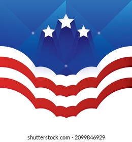 Abstract image of the American flag. Vector Illustration