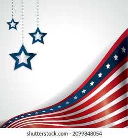 Abstract image of the American flag. Vector Illustration