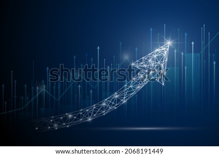 Abstract image of arrows in the form of sky vector arrows graph business growth, business profit