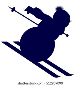 Abstract image of athletes of winter sports. The illustration on a white background.