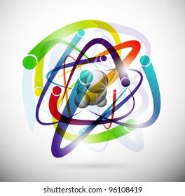 Abstract image of an atom with electrons. Eps 10