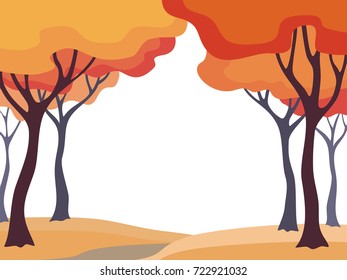 Abstract image of the autumn trees. Beautiful landscape. Vector background for design presentations, brochures, web sites and banners.