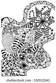 Abstract image. Background in black and white. Vector image.