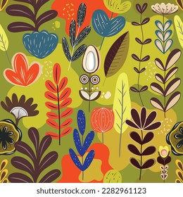 Abstract image of beautiful hand drawn stylized leaves and flowers.
Vector Image can be used for designer wallpapers, for textile, packaging, printing or any desired idea.