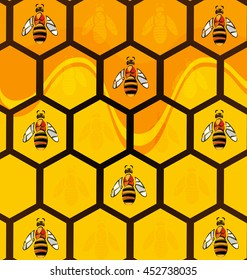 abstract image of bees and honeycomb consisting of lines