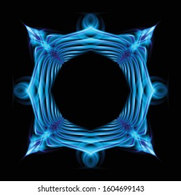 Abstract Image of Blazing Hot Blue Fire and Plasma Effects. Movement Soft Fire Flame. Beauty Texture of Amazing Magic Fire Effect on Black Background