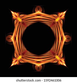 Abstract Image of Blazing Hot Fire and Plasma Effects. Movement Soft Fire Flame. Beauty Texture of Amazing Magic Fire Effect on Black Background