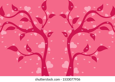 Abstract image of a blooming love tree with hearts instead of leaves.