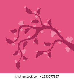 Abstract image of a blooming love tree with hearts instead of leaves.