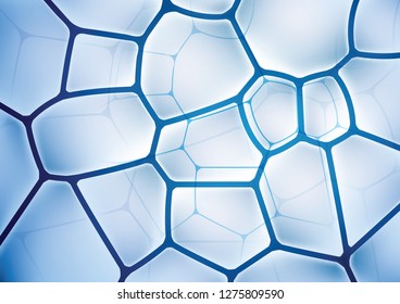 Abstract image blue square twisted and white mesh