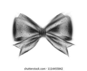 An abstract image bow-knot in the form of a starry sky or space, consisting of lines, dots and figures in the form of stars, on a white background