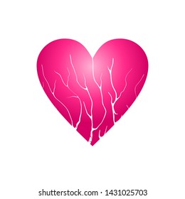 abstract image of a broken heart, vector illustration
