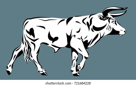 Abstract image of a bull, icon, logo