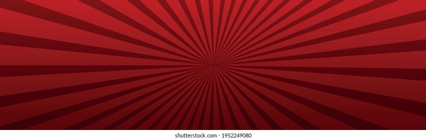 Abstraktes Bild, burgundische Sonnenstrahlen auf rotem Hintergrund - Vektorgrafik