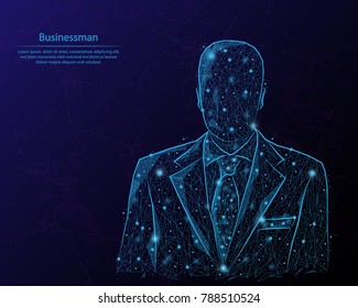 Abstract image of business people in the form of a constellation. Consisting of lines and dots.