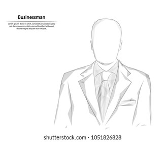 Abstract image businessman, consisting of triangles and geometric shapes. Low poly vector background.
