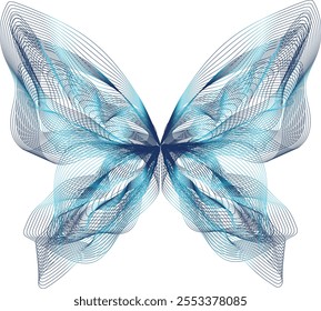 Abstract image of butterfly over the white