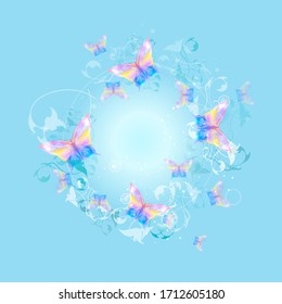 Abstract image of a butterfly. Points and lines are interconnected. vector illustration, paints, butterflies. 