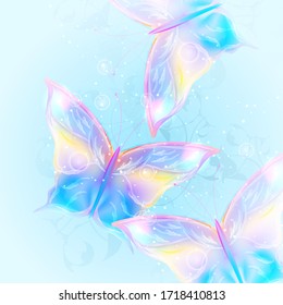 Abstract image of a butterfly. Points and lines are interconnected. vector illustration, paints, butterflies. 