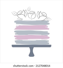 Abstract image of a cake on an isolated background - vector image