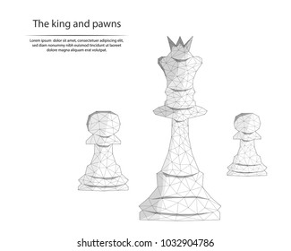 Abstract image chess in the form of lines and dots, consisting of triangles and geometric shapes. Low poly vector background.