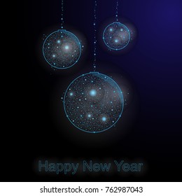 Abstract image of Christmas tree toy in the form of a constellation