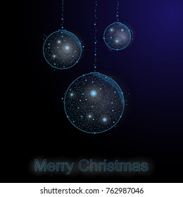 Abstract image of Christmas tree toy in the form of a constellation
