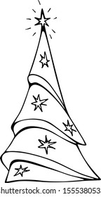 Abstract image of a christmas tree. Vector.