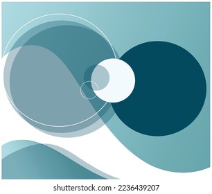 abstract image of circles of blue shades.  Shaded gradient overlay colors. Colorful decorative swatches.