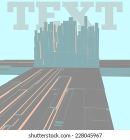 Abstract image of a city in vector.