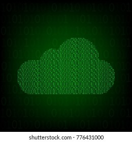 Abstract image of cloud, Abstract Technology Binary code, The Need of Technology in the Digital Age. Vector illustration design.
