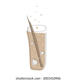 abstract image of a cocktail drawn by lines in a minimalist style