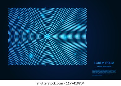 Abstract image Colorado map from point blue and glowing stars on a dark background. vector illustration. 