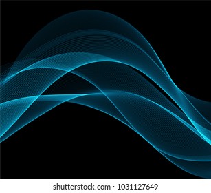 Abstract image of a colored wave on a black background