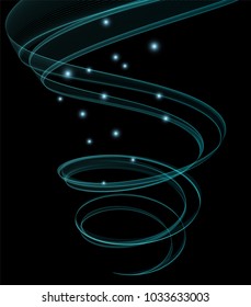 Abstract image of a colored wave on a black background