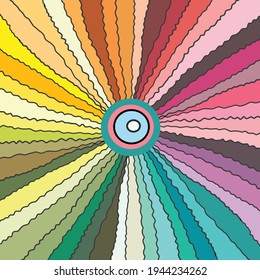 abstract image, colorful lines in a circle, unusual lines in a circle, rainbow