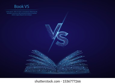 Abstract image Comic book in the form of a starry sky or space, consisting of points, lines, and shapes in the form of planets, stars and the universe. 3D Low poly vector background.Struggle. VS.