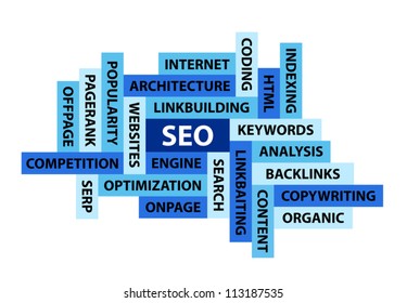 Abstract Image Composed from Words Related to Search Engine Optimization