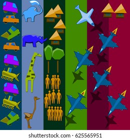 Abstract image consisting of various objects.