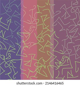 The abstract image consists of vertical colored pillars and thin lines.