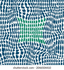 The abstract image contains many distorted spots, similar to drops.