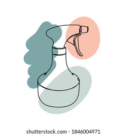 Abstract image with continuous black line of a spray.