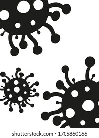 Abstract image of a coronavirus. Black and white pattern on a light background. EPS10 vector illustration