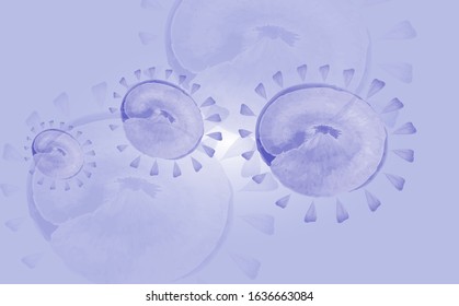 Abstract image of a coronavirus on a light background. Chinese virus, the global epidemic. EPS10 vector illustration