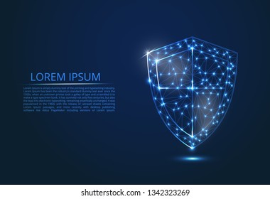Abstract image of Cyber Security Concept. Illustrates the idea of cybersecurity or privacy of information in the form of lines and shapes, pieces of glass. Antivirus