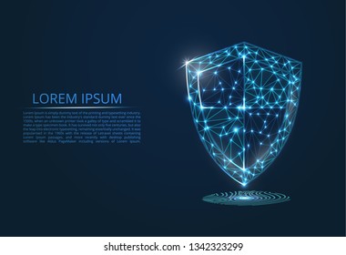 Abstract image of Cyber Security Concept. Illustrates the idea of cybersecurity or privacy of information in the form of lines and shapes, pieces of glass. Antivirus